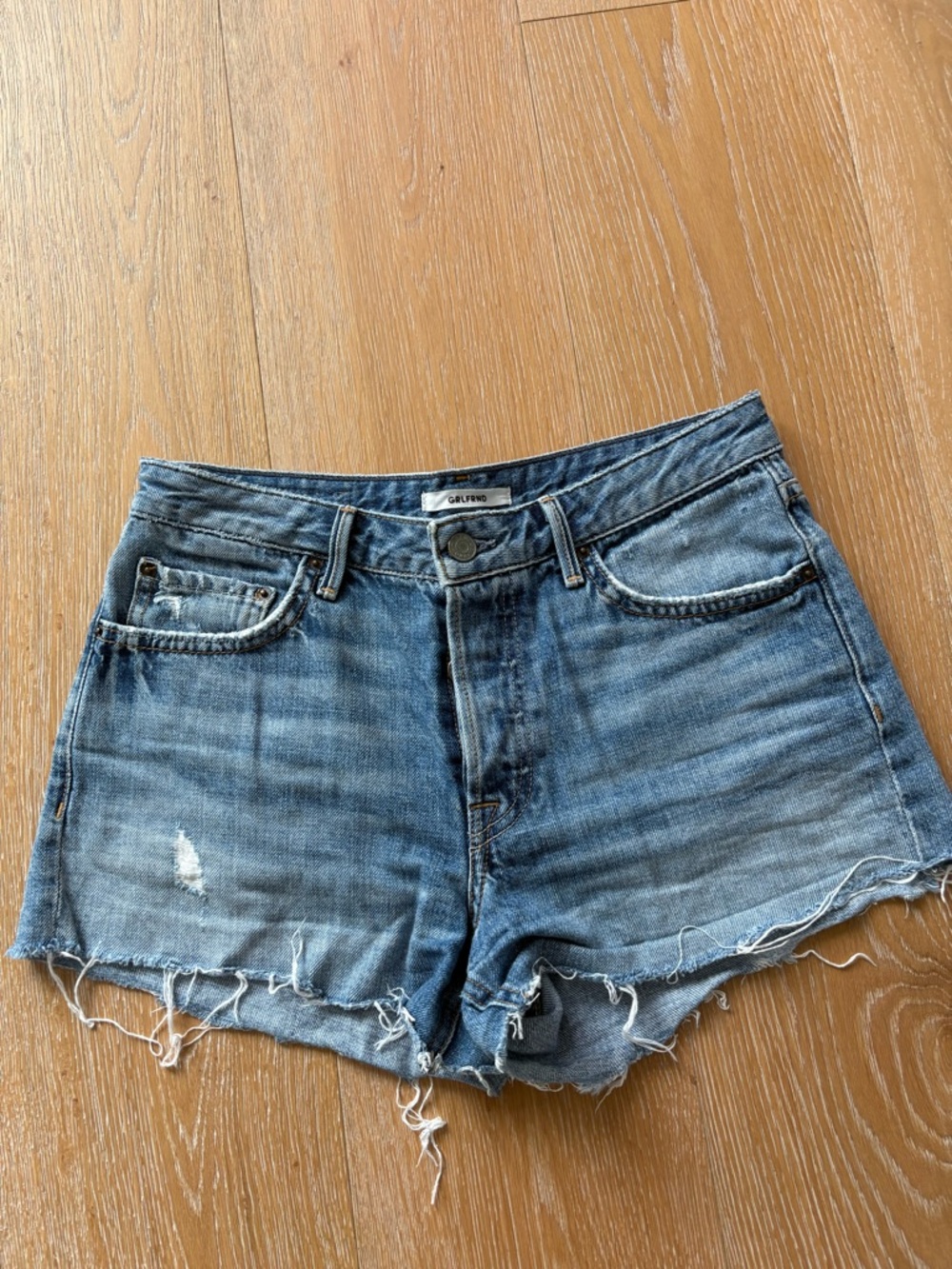 GRLFRND Dovima Denim Cutoff Shorts 25